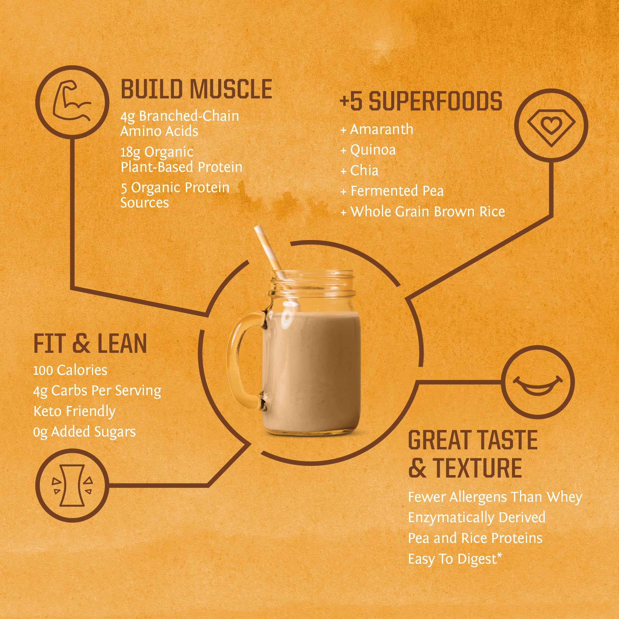 Sunwarrior vanilla flavor smoothie shows creamy plant-based protein boost.
