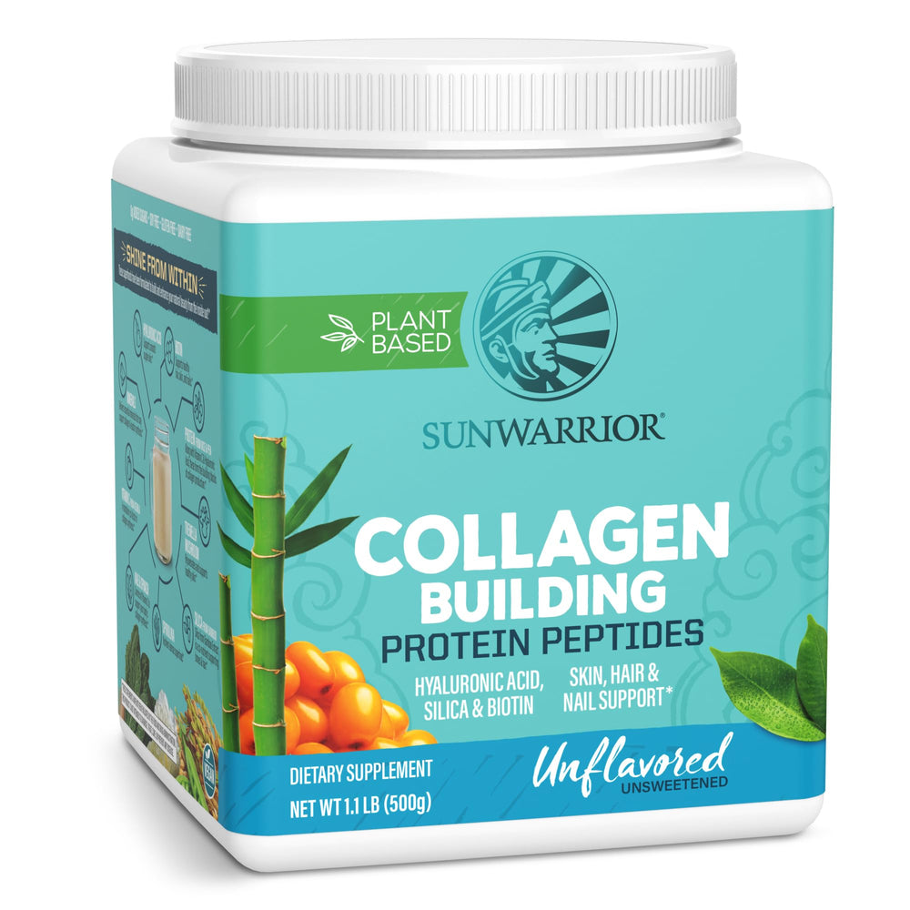 Sunwarrior vegan collagen bottle pour shows smooth texture and potential skin-friendly use