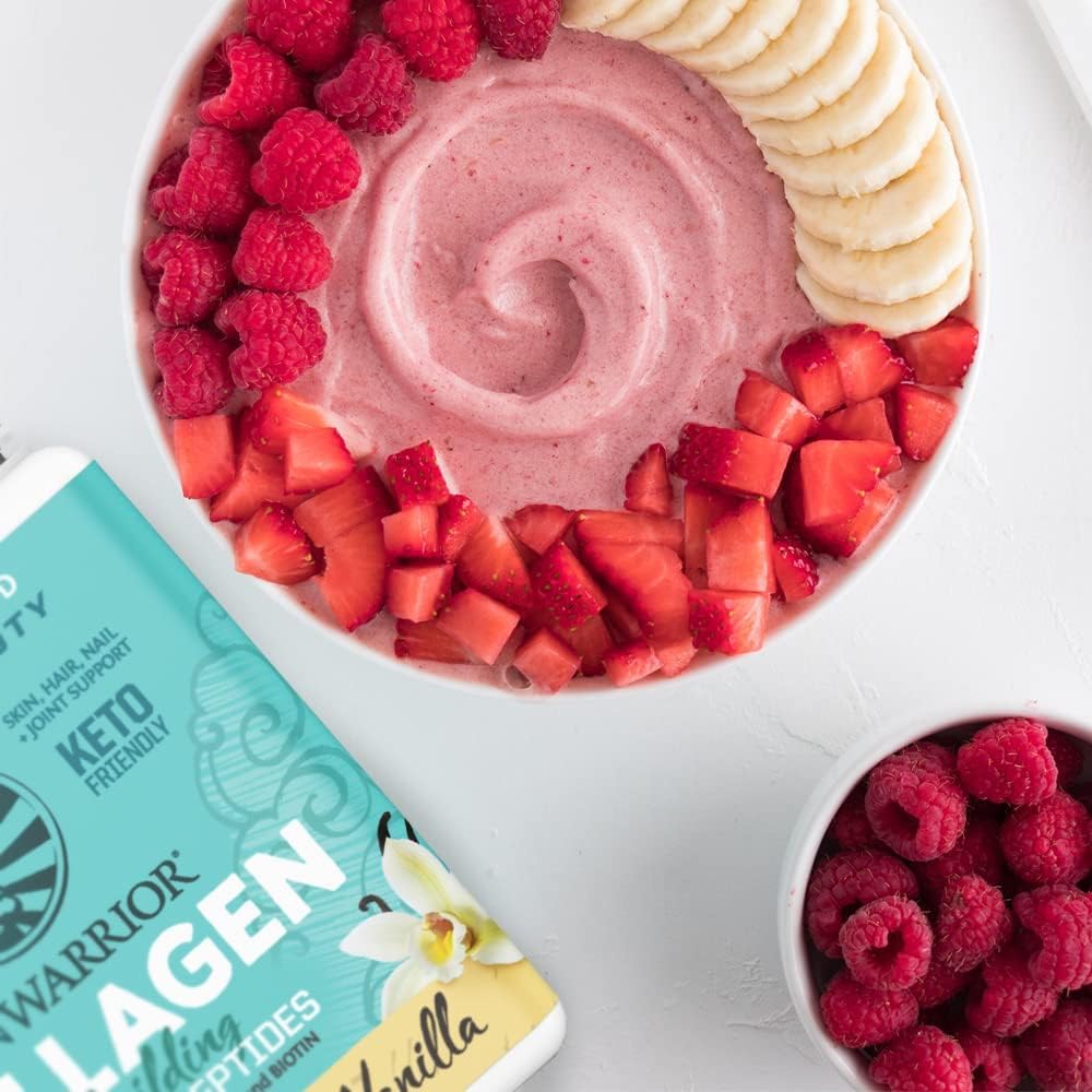 Sunwarrior vegan collagen protein powder in coffee demonstrates versatile morning use.