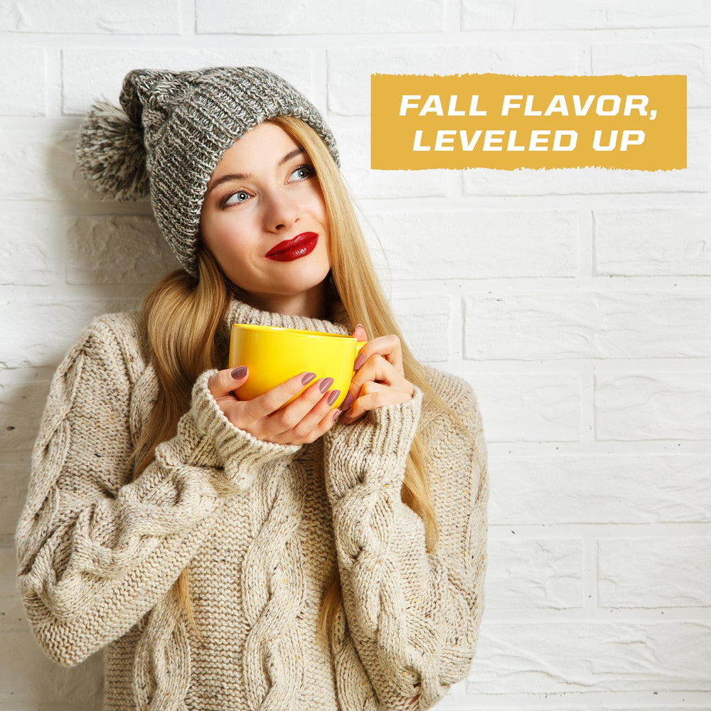 Sunwarrior pumpkin spice with ice cubes for a low-carb shake option.