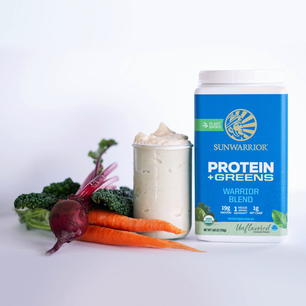 Sunwarrior Warrior Blend gluten free non GMO label signals clean nutrition