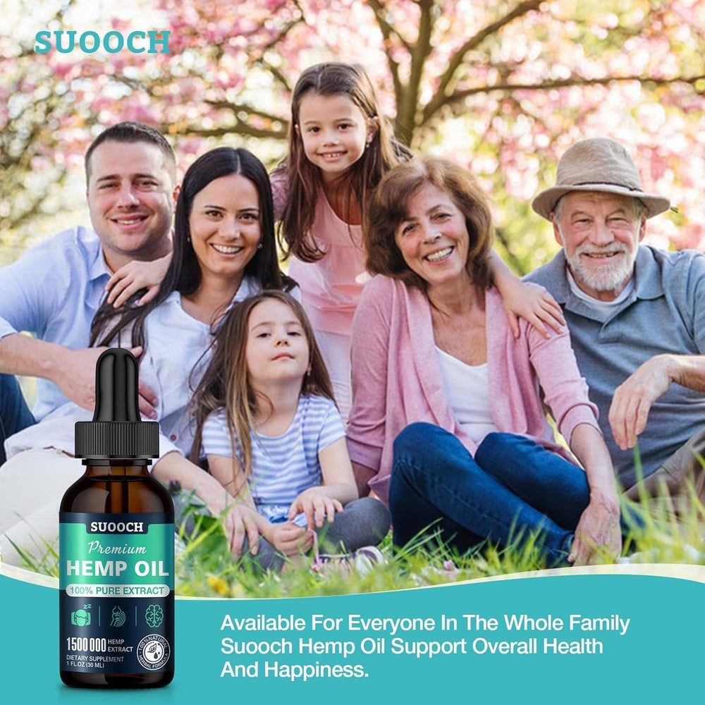 SUOOCH Hemp Oil usage scene for daily wellness ritual.