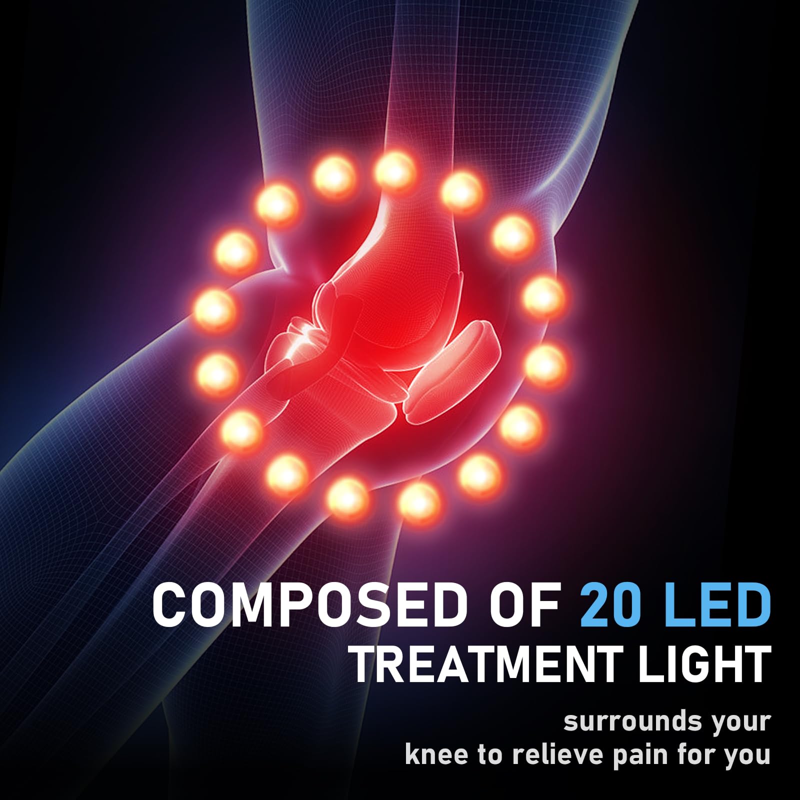 SUPBAND knee massager 3D massage delivers multi-directional kneecap support.