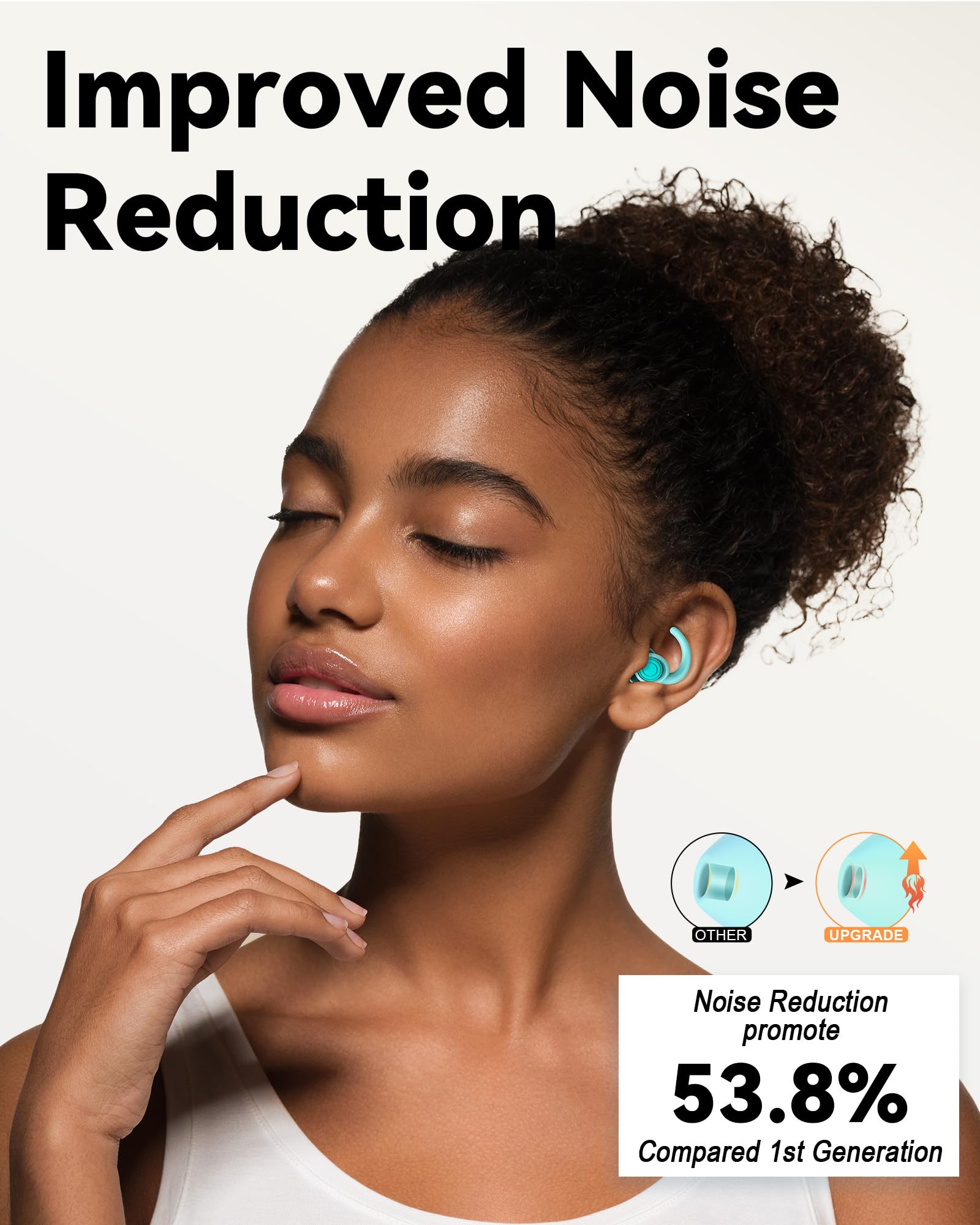 SUPCEAT ergonomic jellyfish design ear plugs fitting securely when sleeping on the side