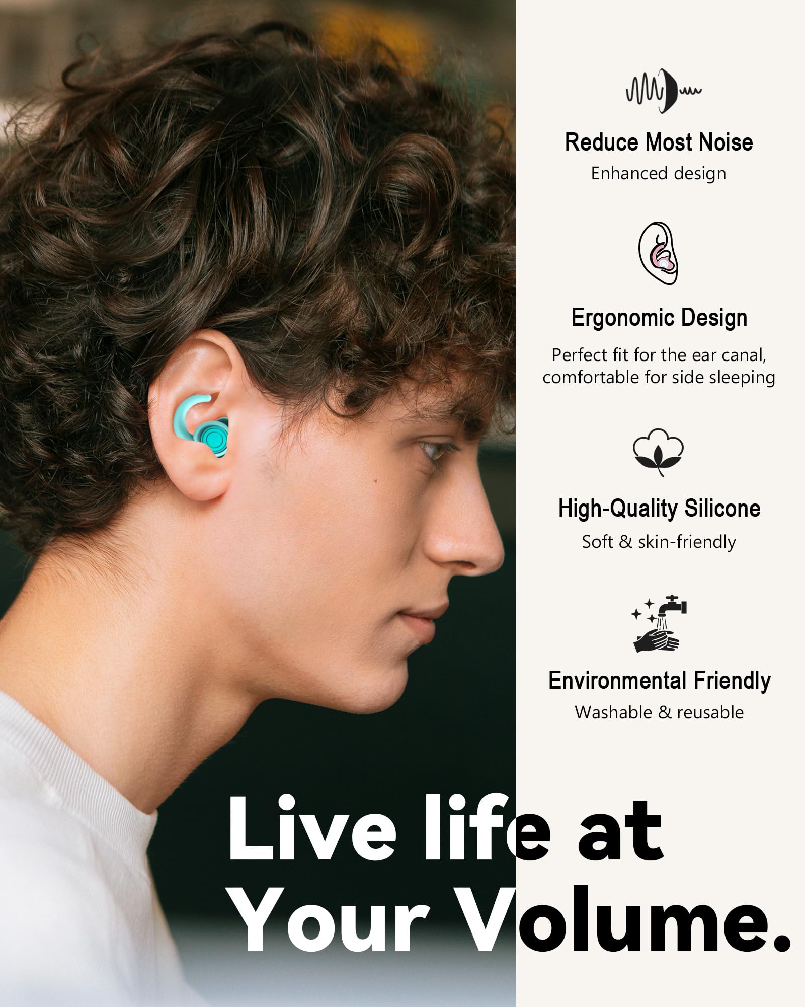 SUPCEAT soft silicone ear plugs offering comfortable sleep and gentle sound shielding