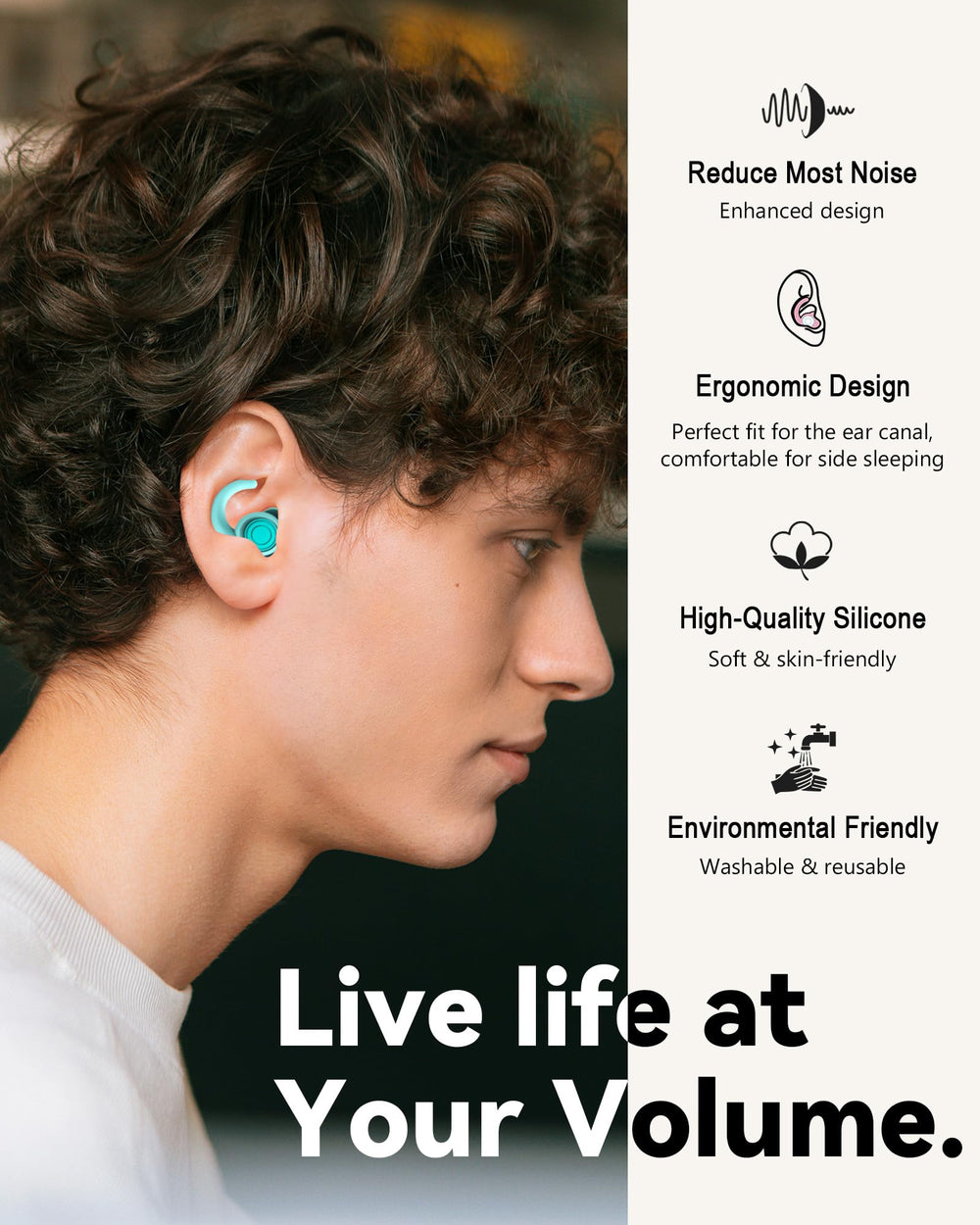 SUPCEAT soft silicone ear plugs offering comfortable sleep and gentle sound shielding