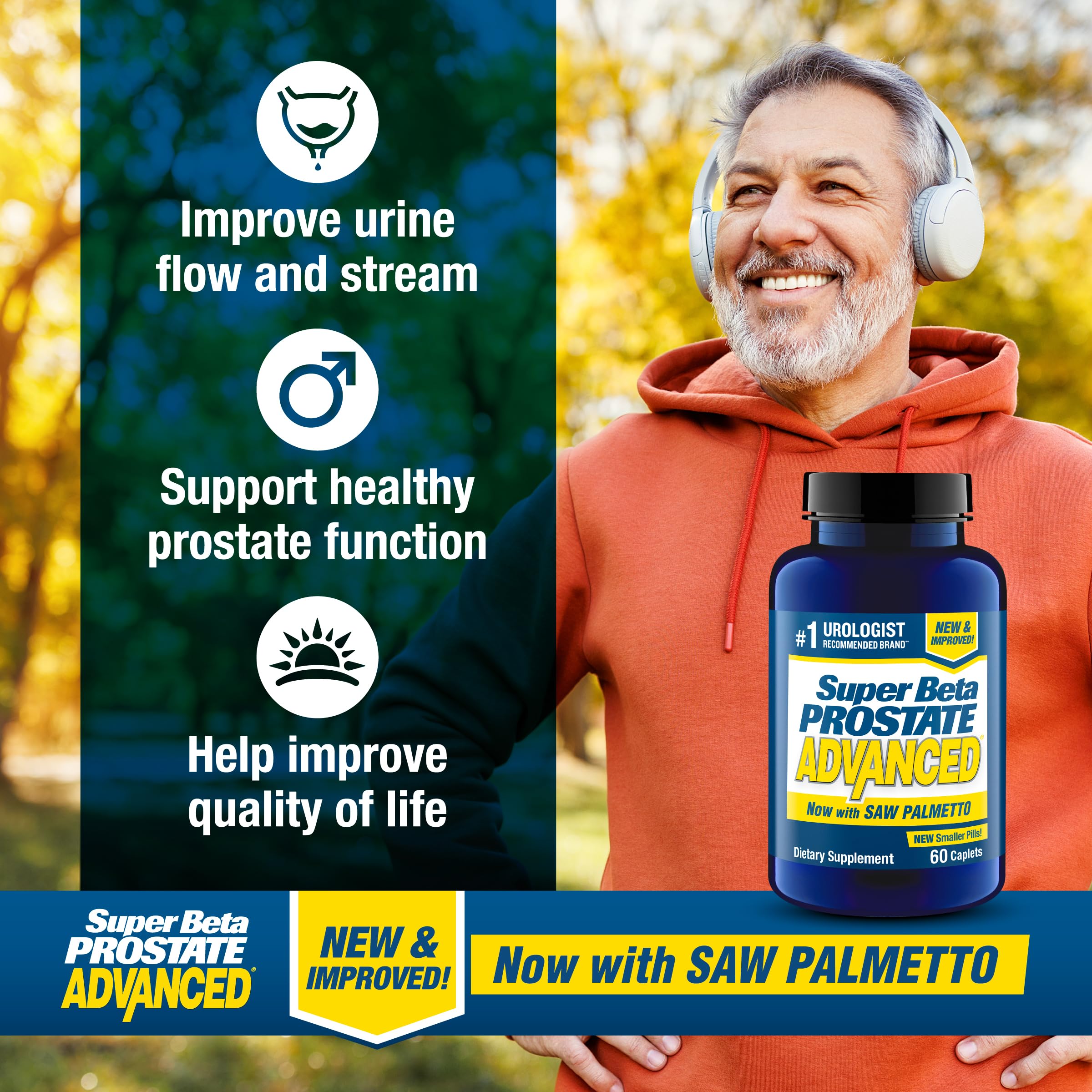 SUPER BETA PROSTATE Advanced label highlights beta-sitosterol and saw palmetto in the formula.
