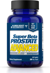 SUPER BETA PROSTATE bottle front image demonstrates easy daily urinary support
