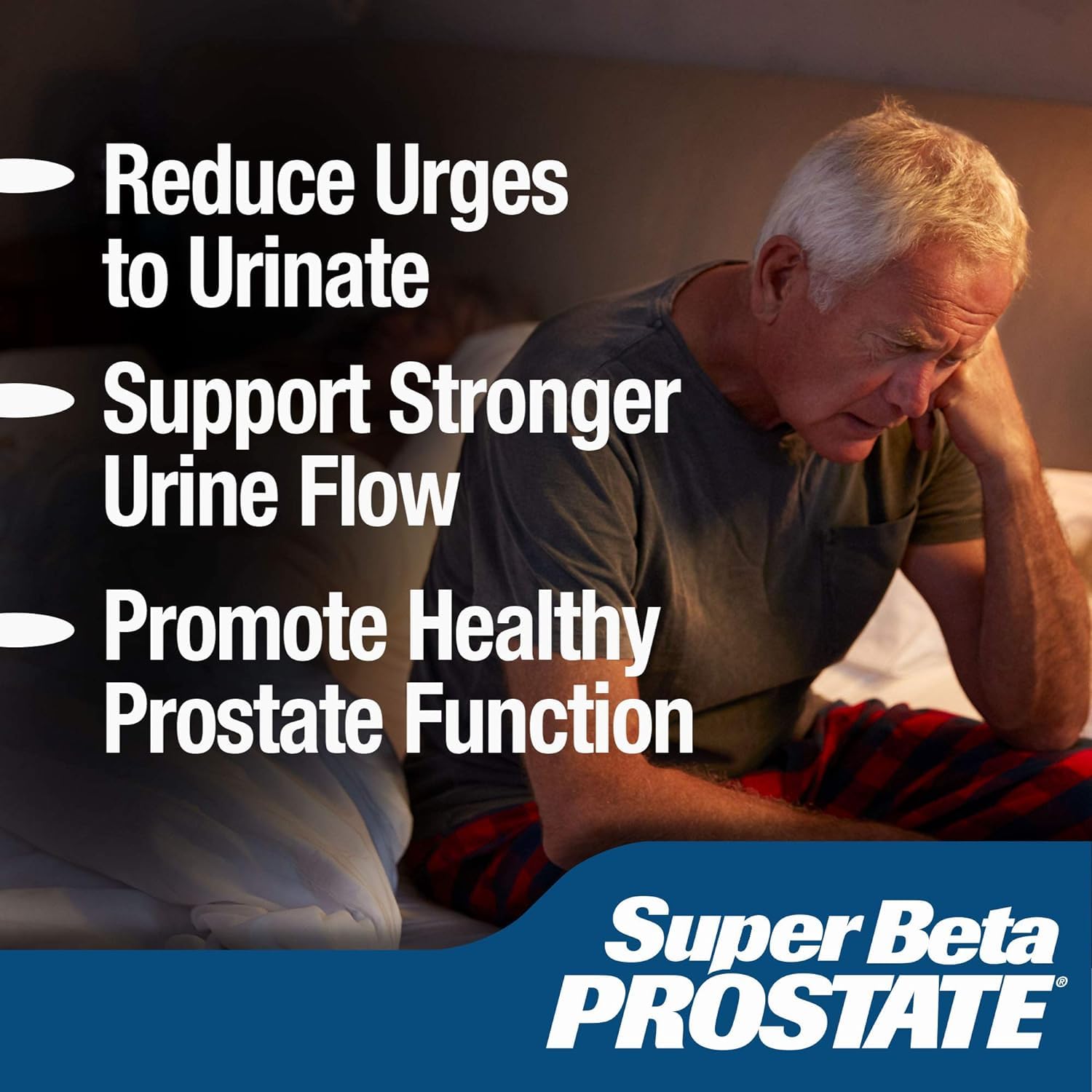 Label details on Super Beta Prostate emphasizing 250 mg beta-sitosterol per serving.