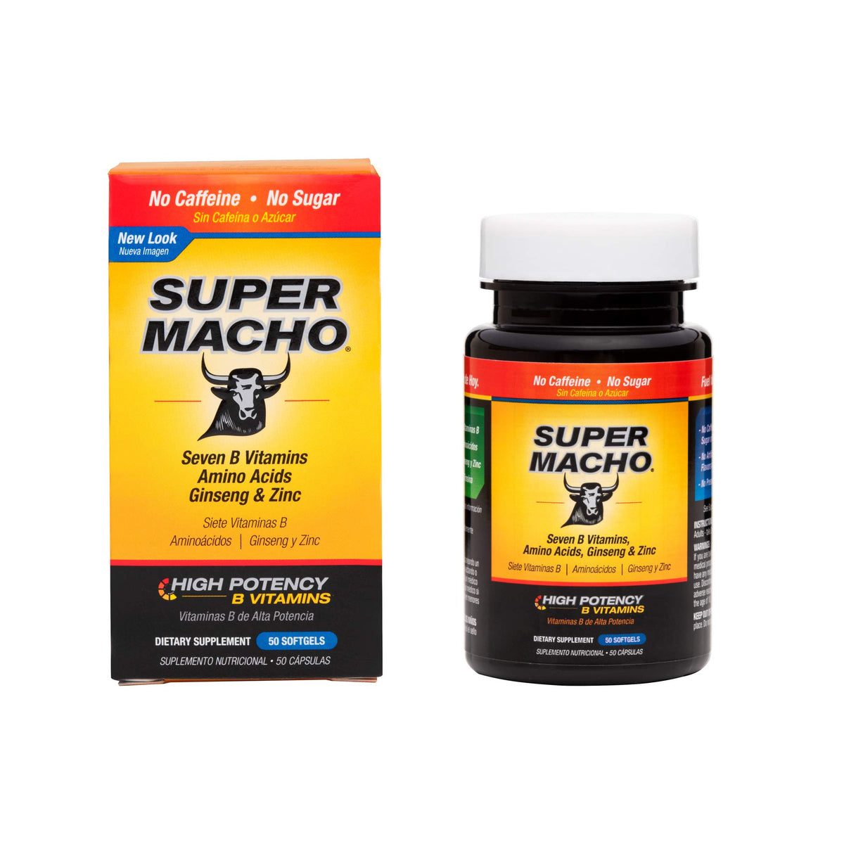 Super Macho bottle front, a trusted USA-made daily supplement for men.