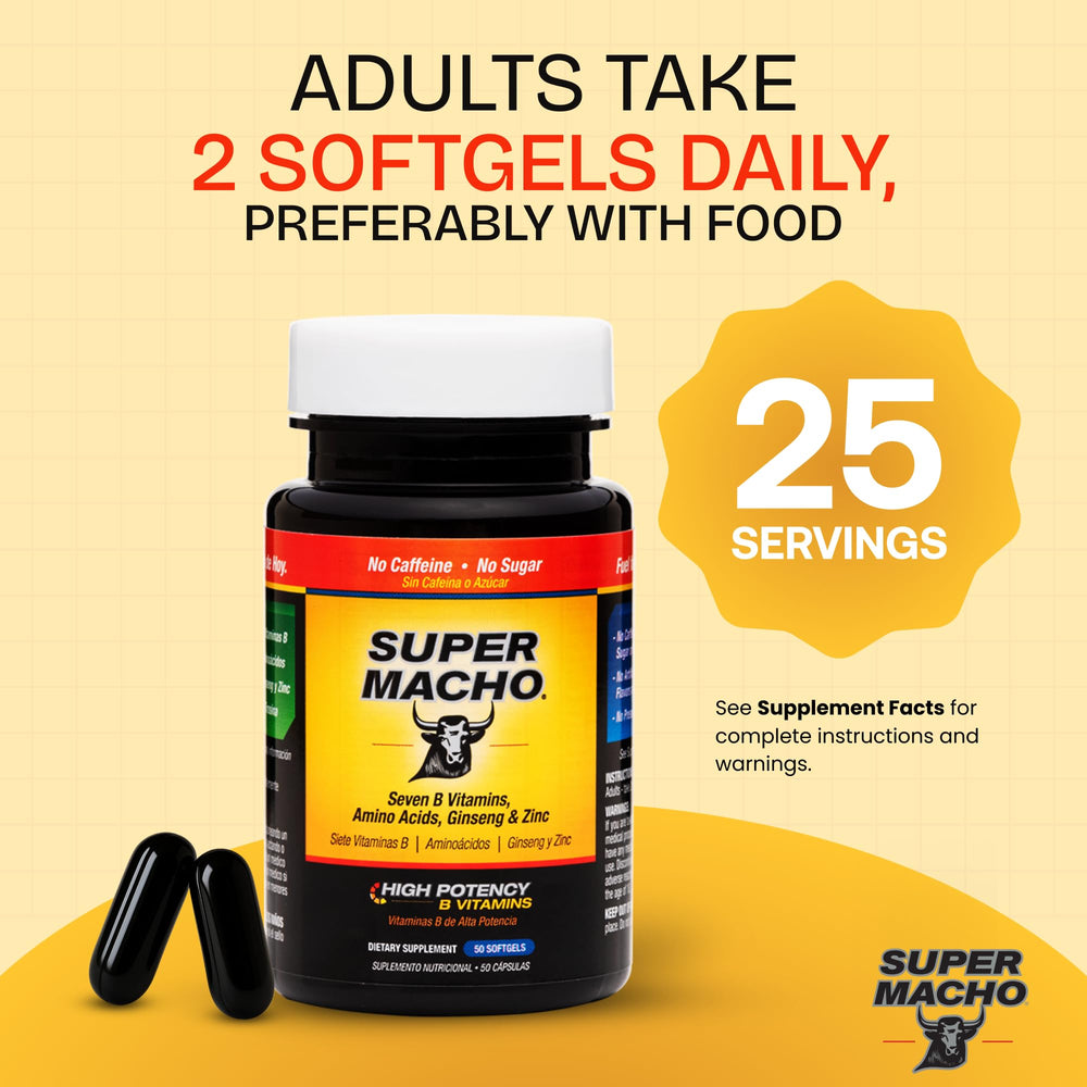 Close-up of Super Macho softgels designed for easy swallowing.
