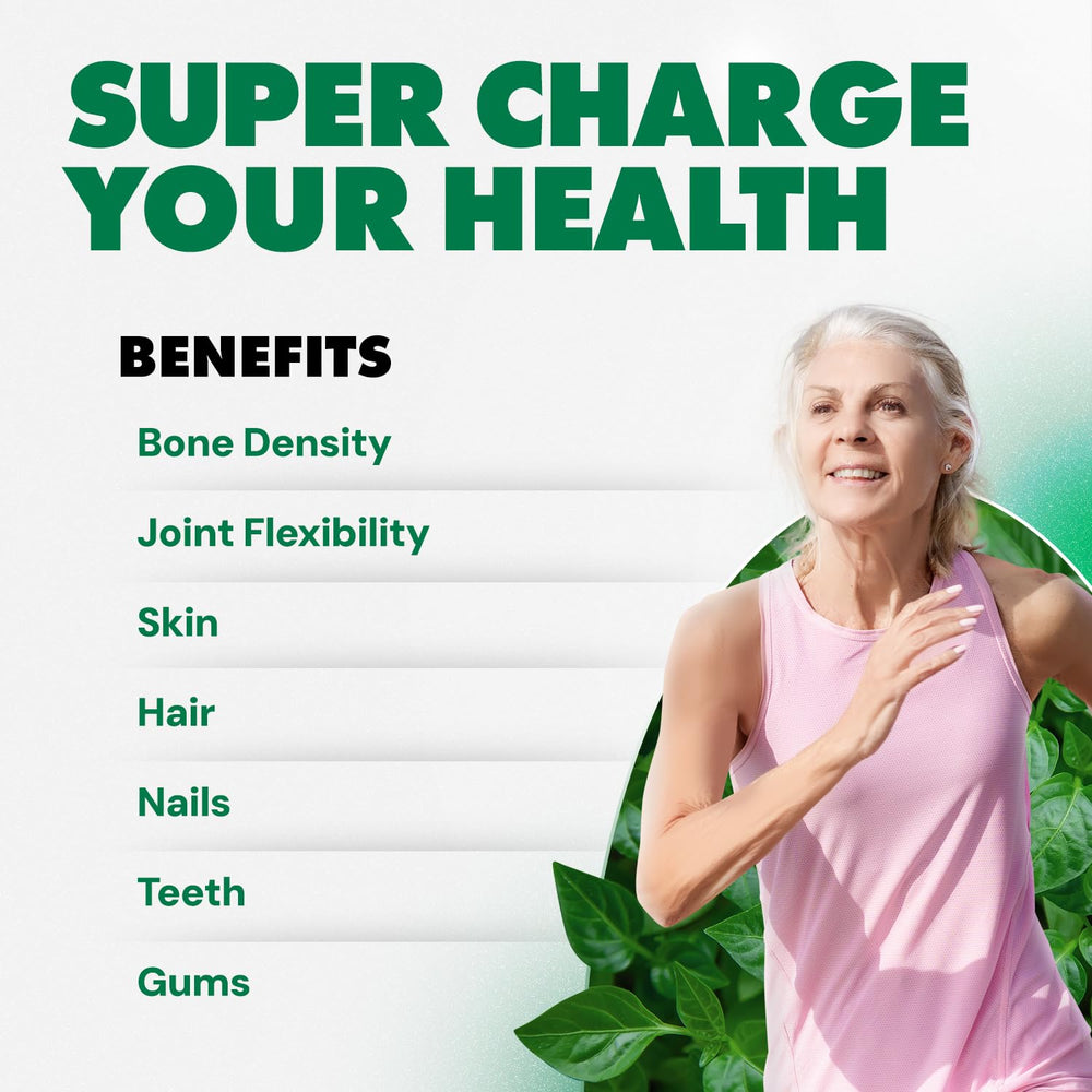 Close-up of Super Silica liquid drops suggesting quick absorption for skin and joints
