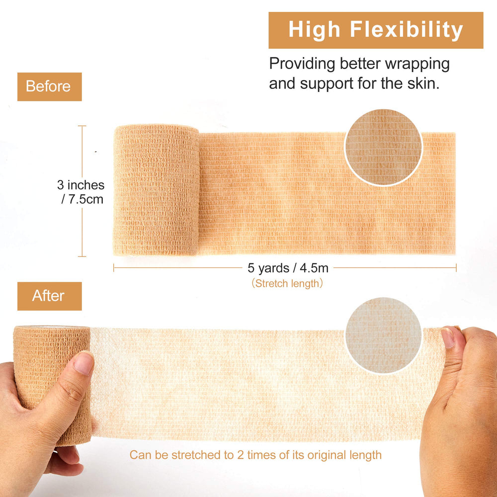 SUPERBE bandage wrap applied to the knee during sport for reliable protection