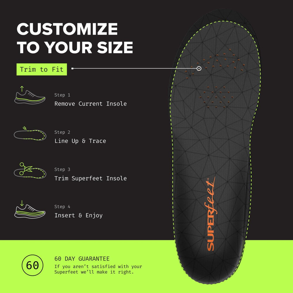 Superfeet durable insole offers long-lasting support for daily wear.