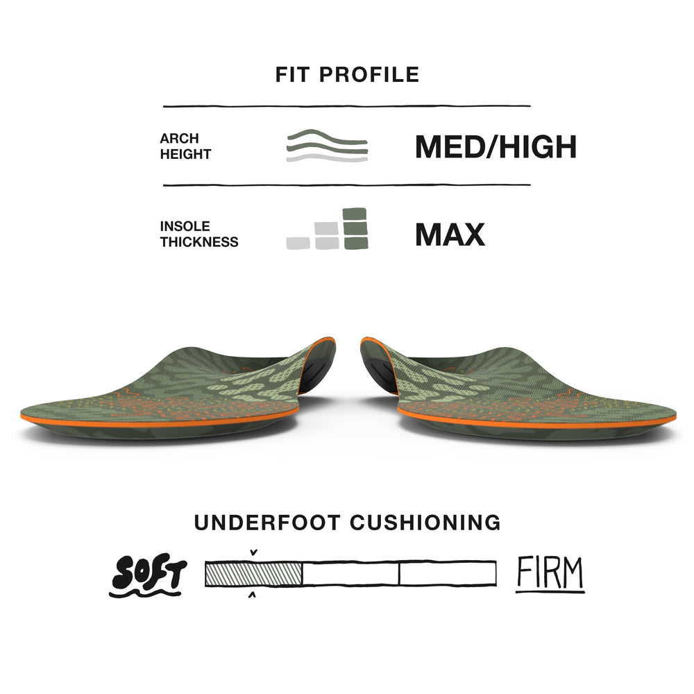 Superfeet Hike Cushion with Adaptive Comfort Technology supports natural stride.
