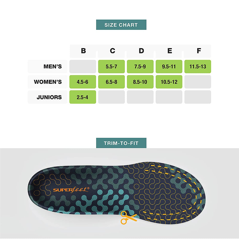 Superfeet Run Cushion odor-control top cover helps feet stay fresh.