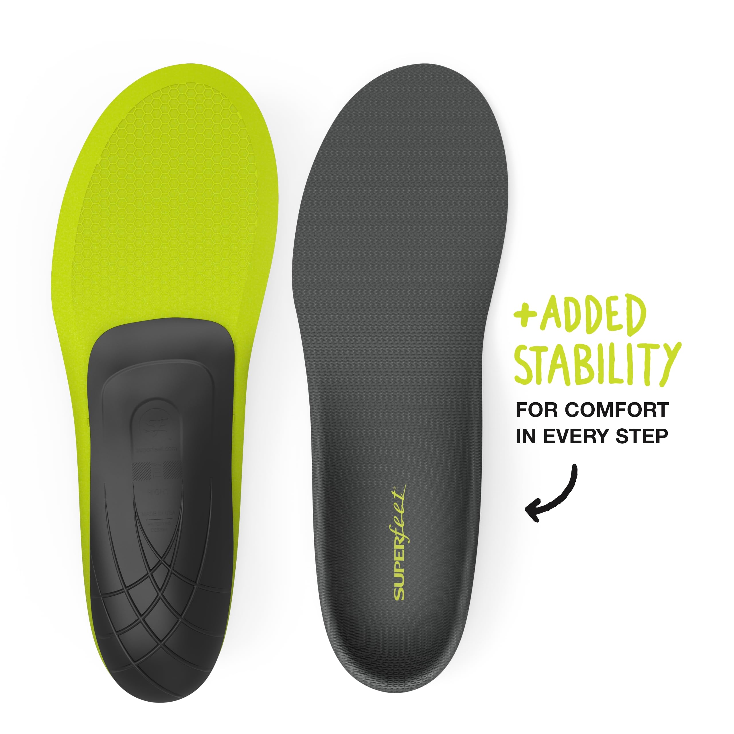 Superfeet Run Support Low Arch Carbon suits slim athletic shoes for runners.