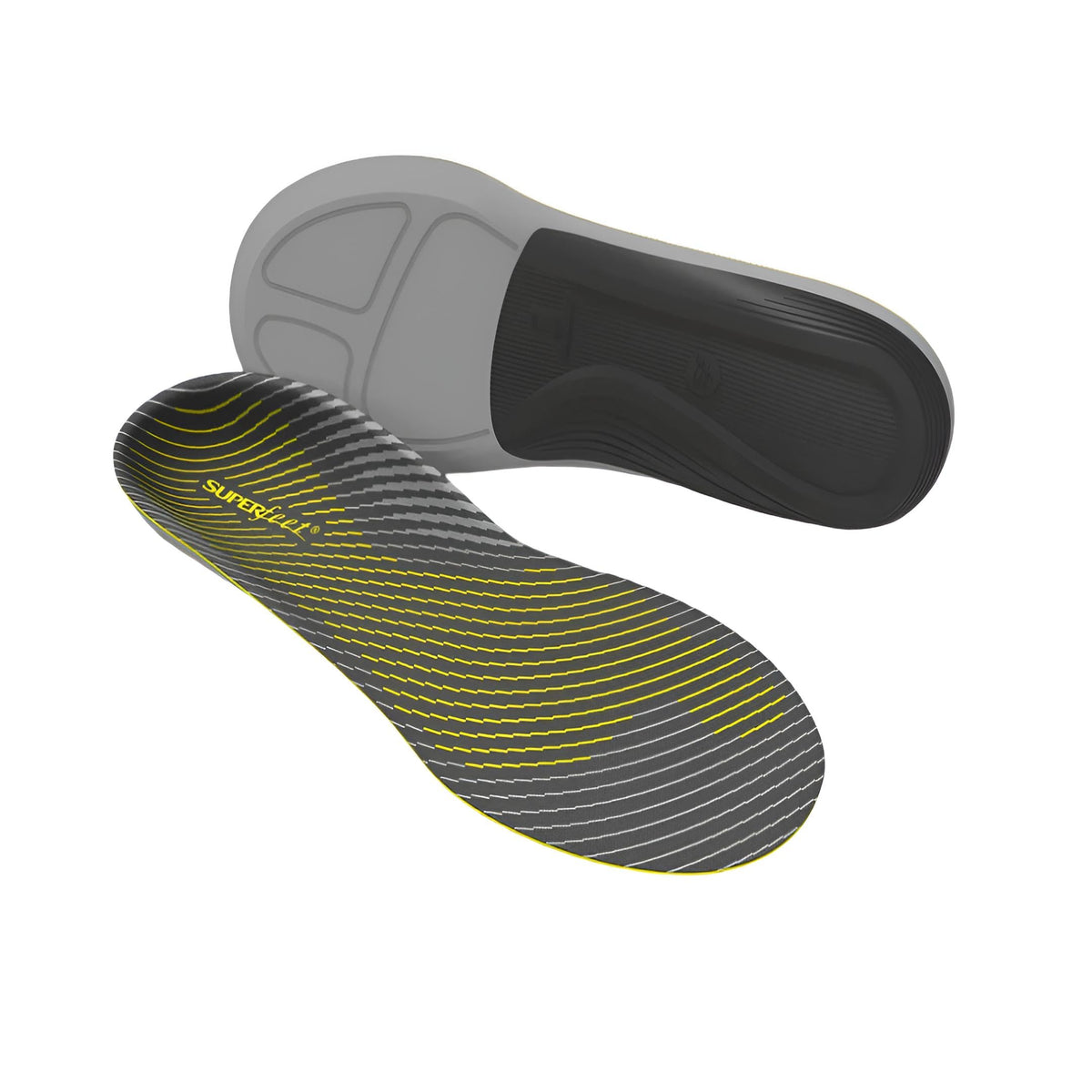 Superfeet Run Support Low Arch insoles inside a shoe showing stability during runs