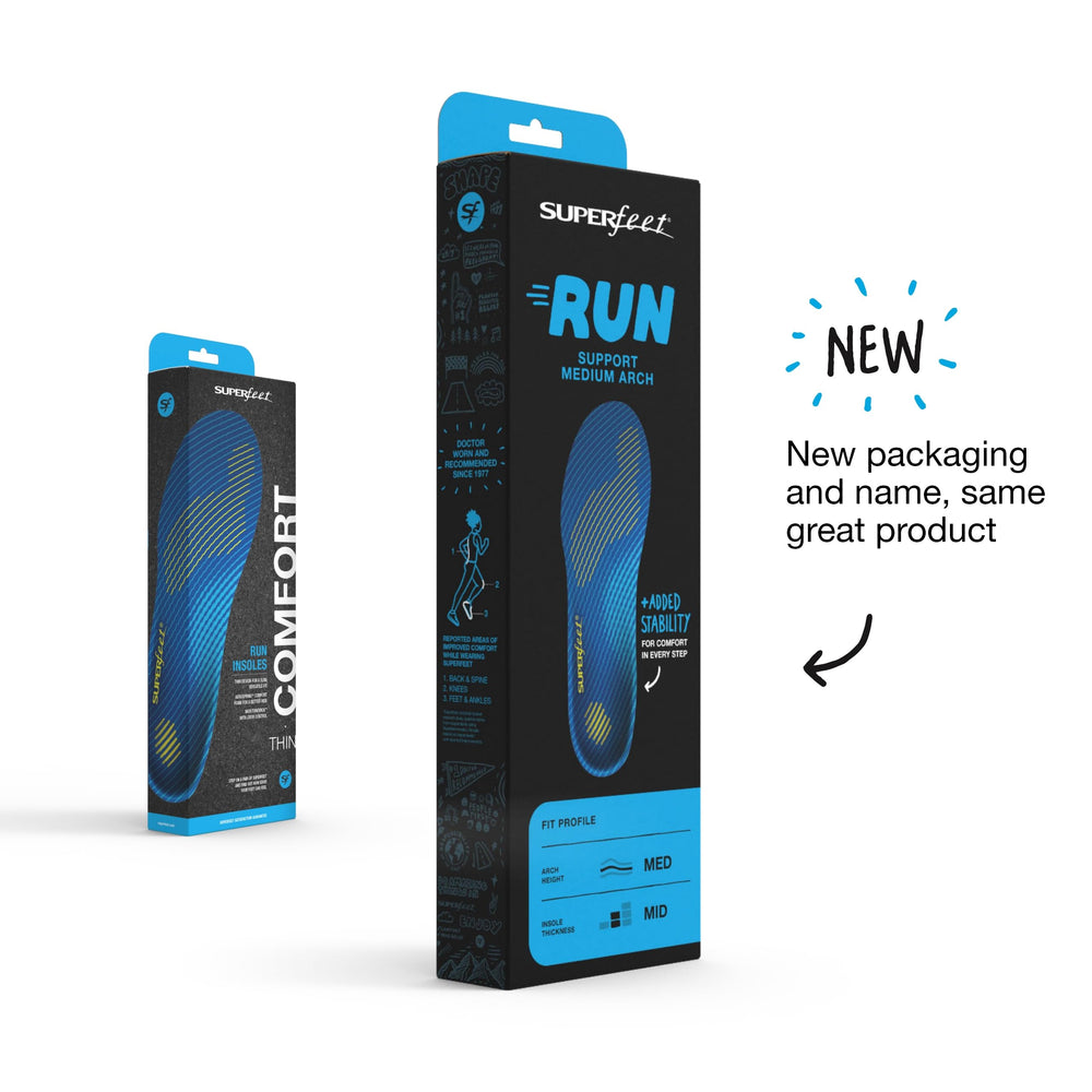 Superfeet Run Support medium-arch for foot stability during runs.