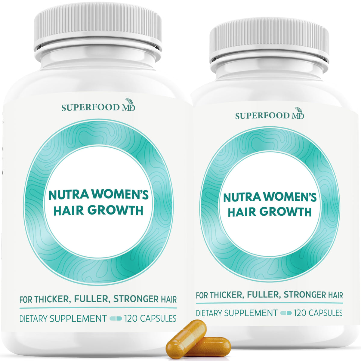 Superfood MD Women's Balance bottle for daily hair support.