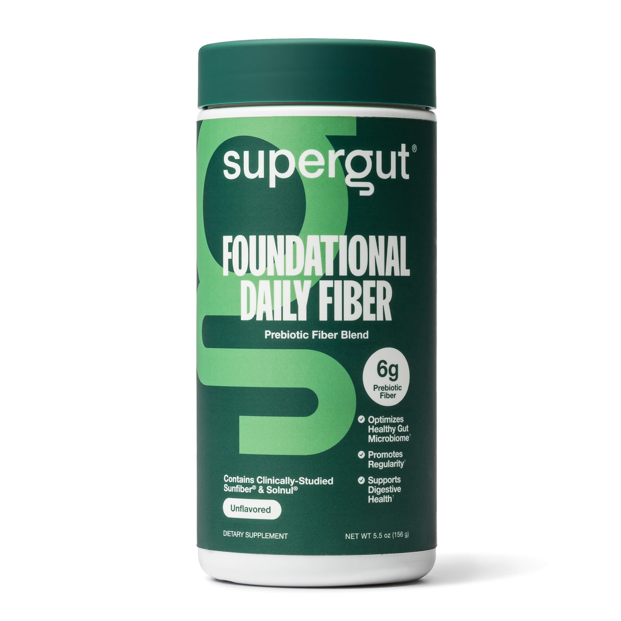Supergut Foundational Daily Fiber bottle for easy, daily fiber routine.