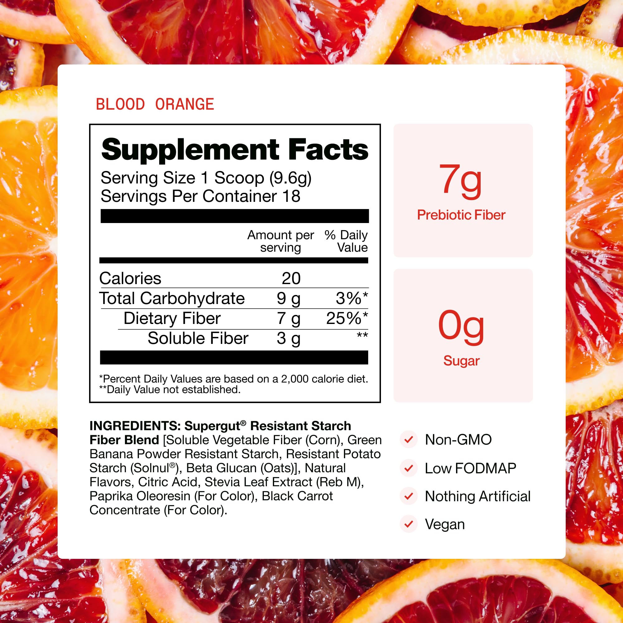 Supergut GLP-1 Daily Support close-up of the 7g fiber blend.