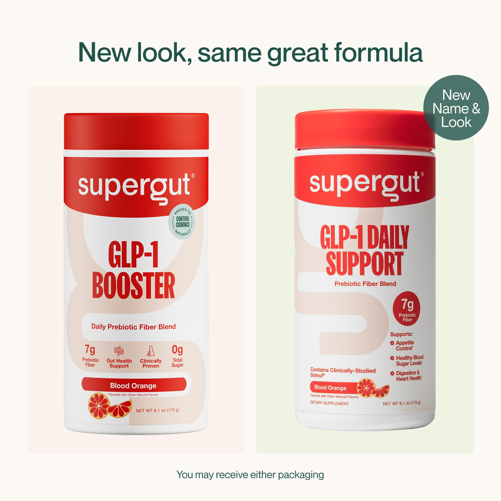 Supergut GLP-1 Daily Support powder scoop measures 7g fiber for cravings support.