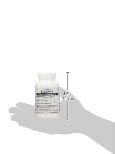 Superior Labs L-Lysine 500 mg gluten-free print signifies allergy-friendly option for daily use.