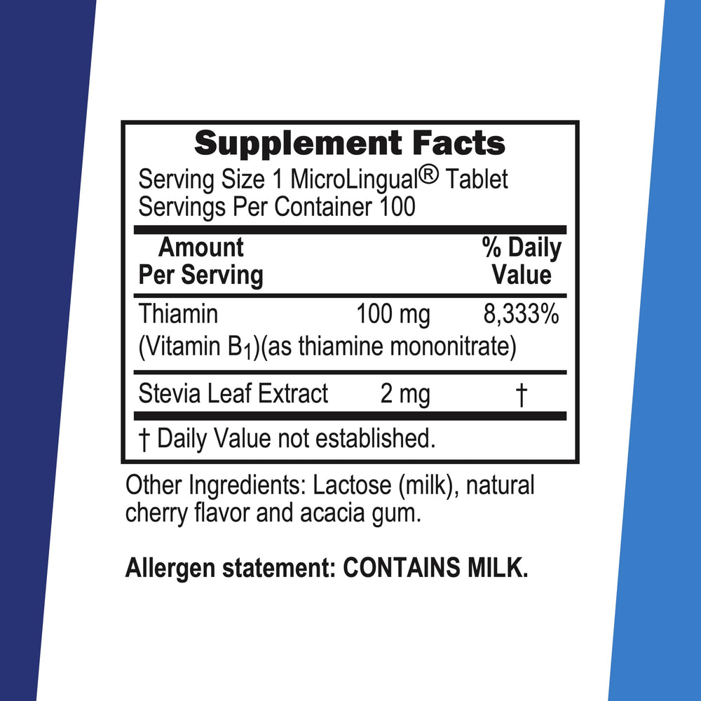 Superior Source B-1 microlingual tablets dissolving on the tongue for rapid absorption