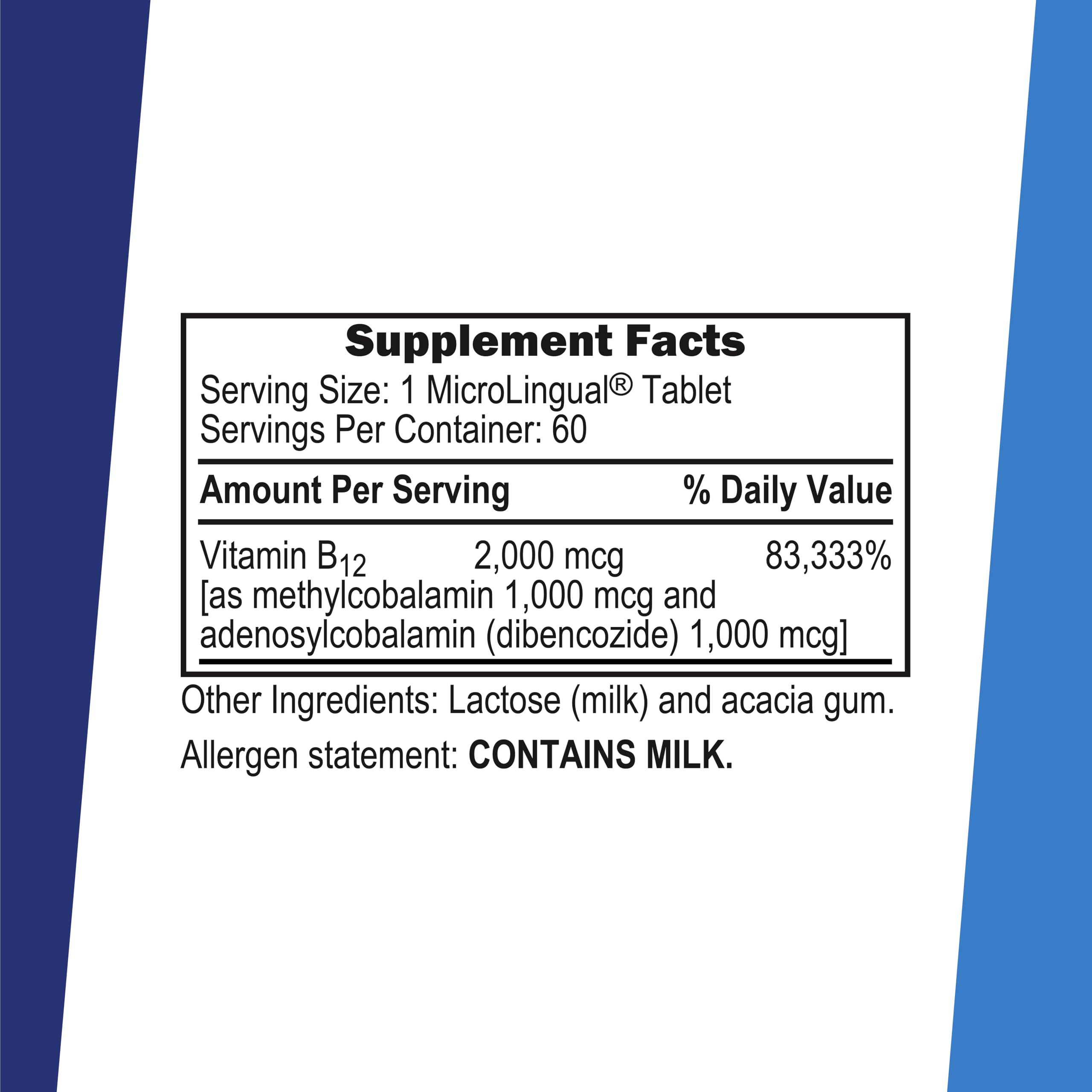 Close-up of Superior Source B-12 2000mcg tablets highlighting high potency.
