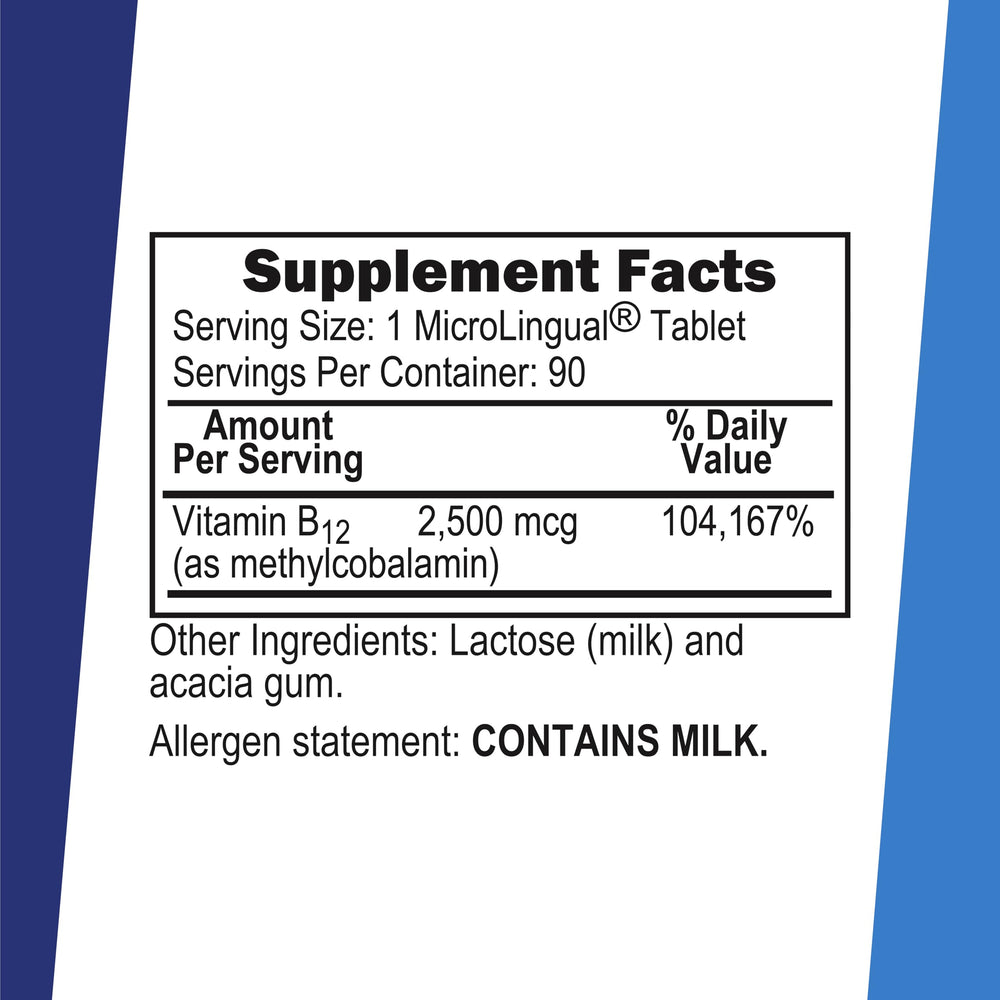 Superior Source methylcobalamin B12 tablet offers fast absorption with no water required.