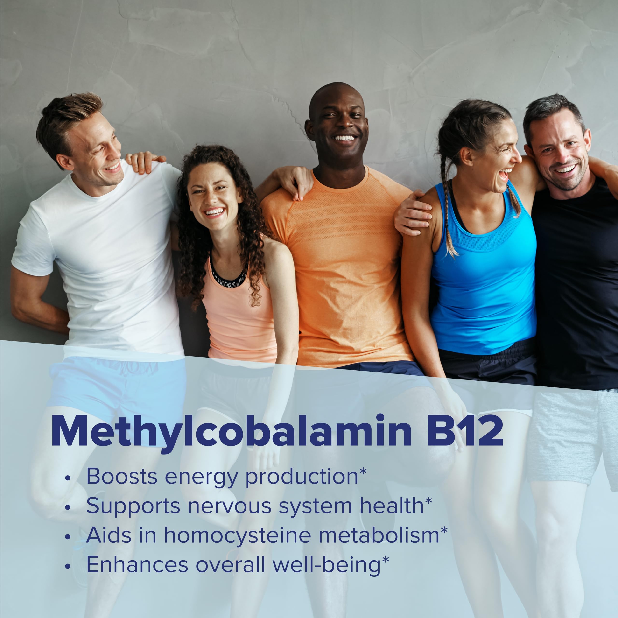 Energetic lifestyle scene with Superior Source B-12 energy support tablets.