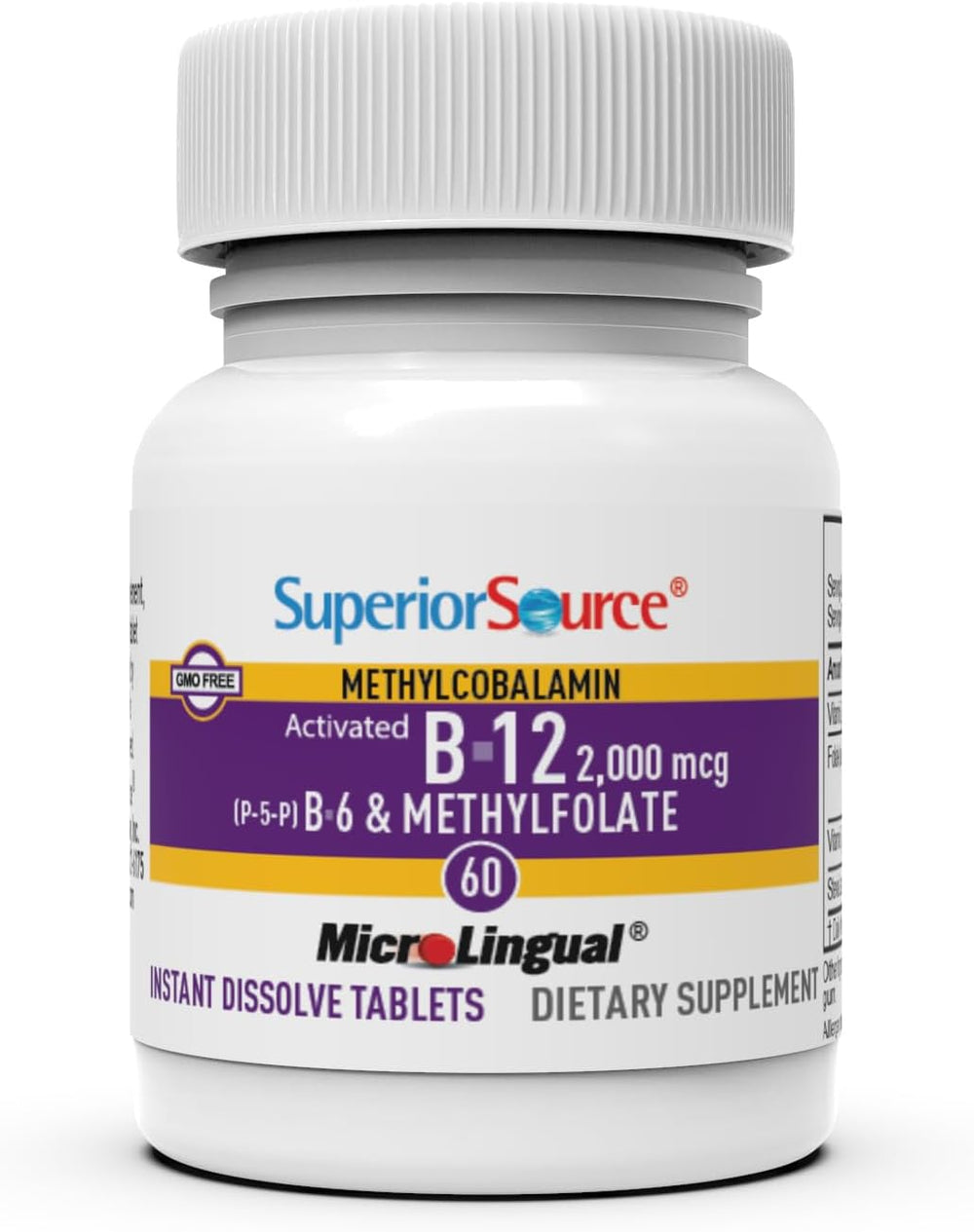 Superior Source B12 methylcobalamin is the most active form for quick bloodstream absorption.