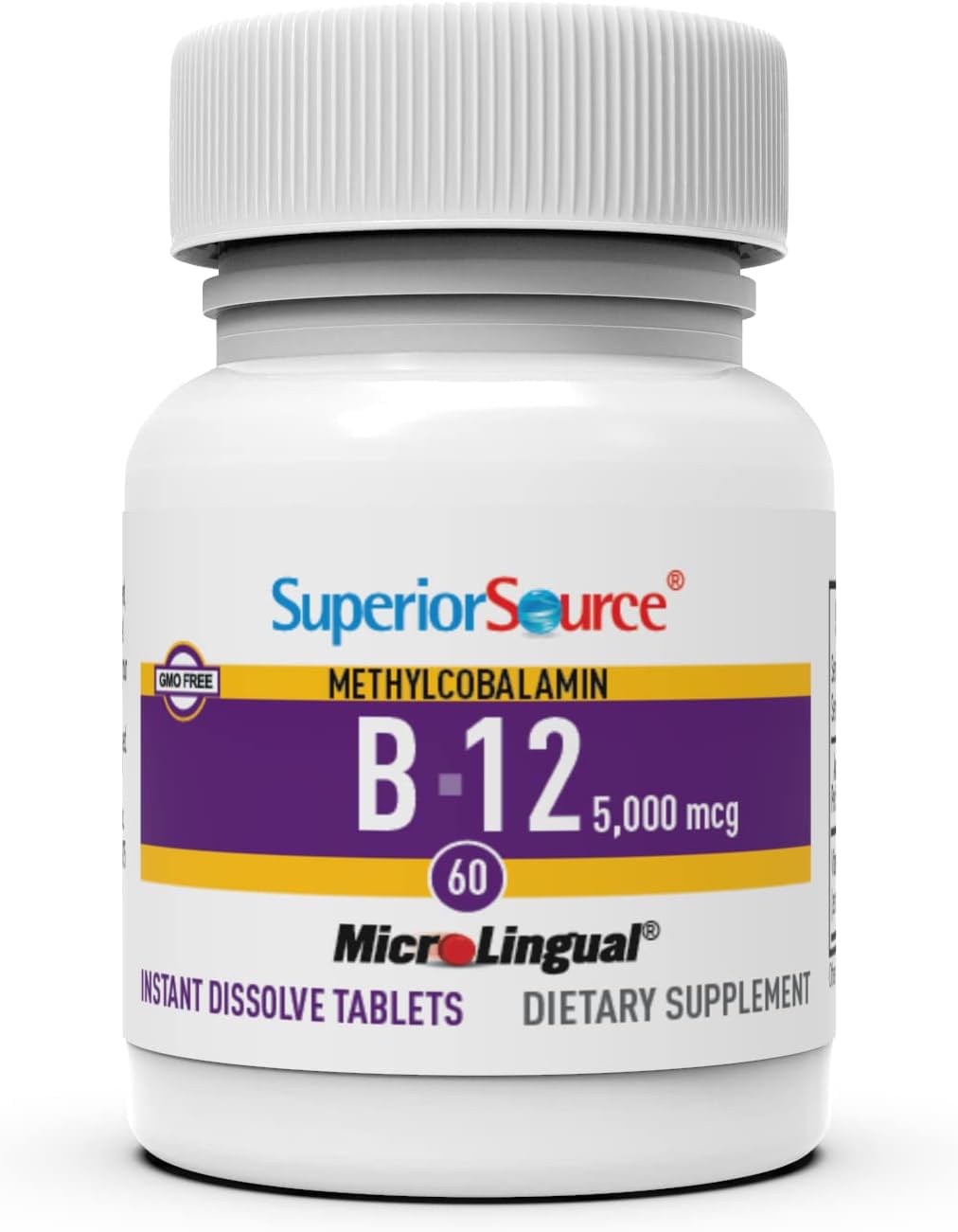 Superior Source B-12 tablet non-GMO and preservative-free for clean supplementation.