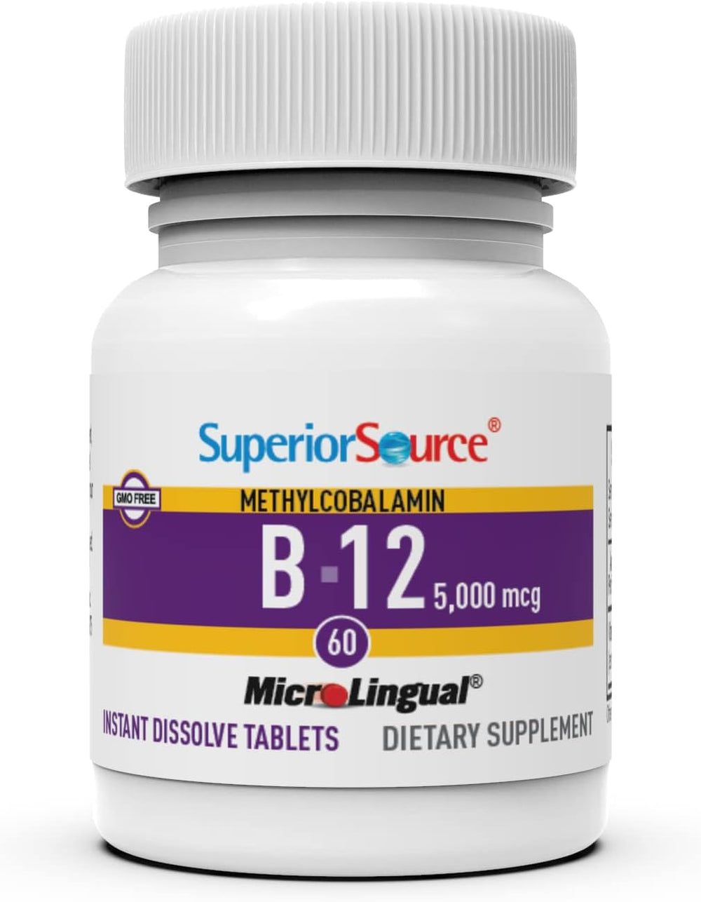 Superior Source B-12 tablet non-GMO and preservative-free for clean supplementation.