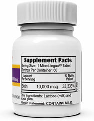 Precise 10 mg dosage shown for consistent daily biotin intake.