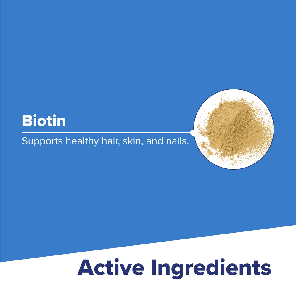 Travel-friendly bottle with Biotin tablets for everyday beauty routines.