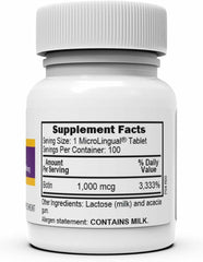 Preservative-free sugar-free formulation label for Superior Source Biotin