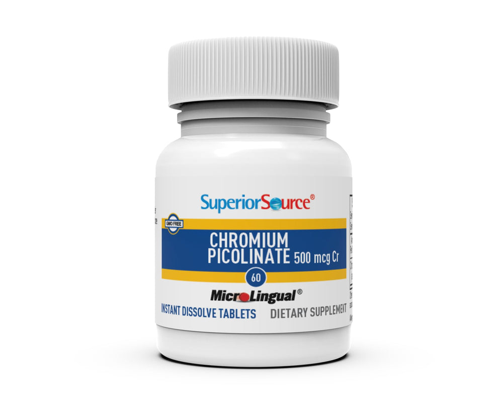 Superior Source Chromium Picolinate bottle shown for easy on-the-go supplement