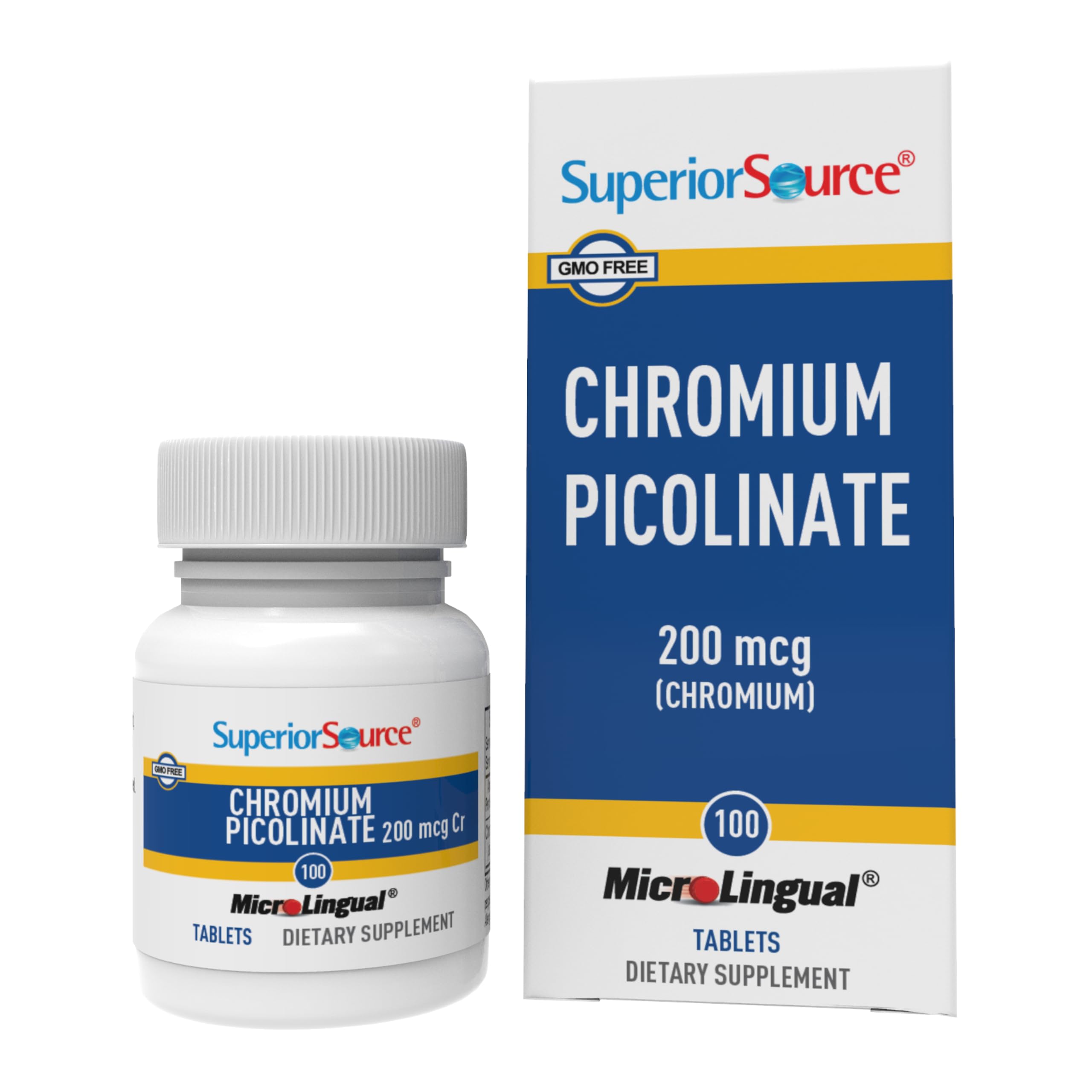 Superior Source chromium picolinate tablet dissolves quickly for daily absorption.