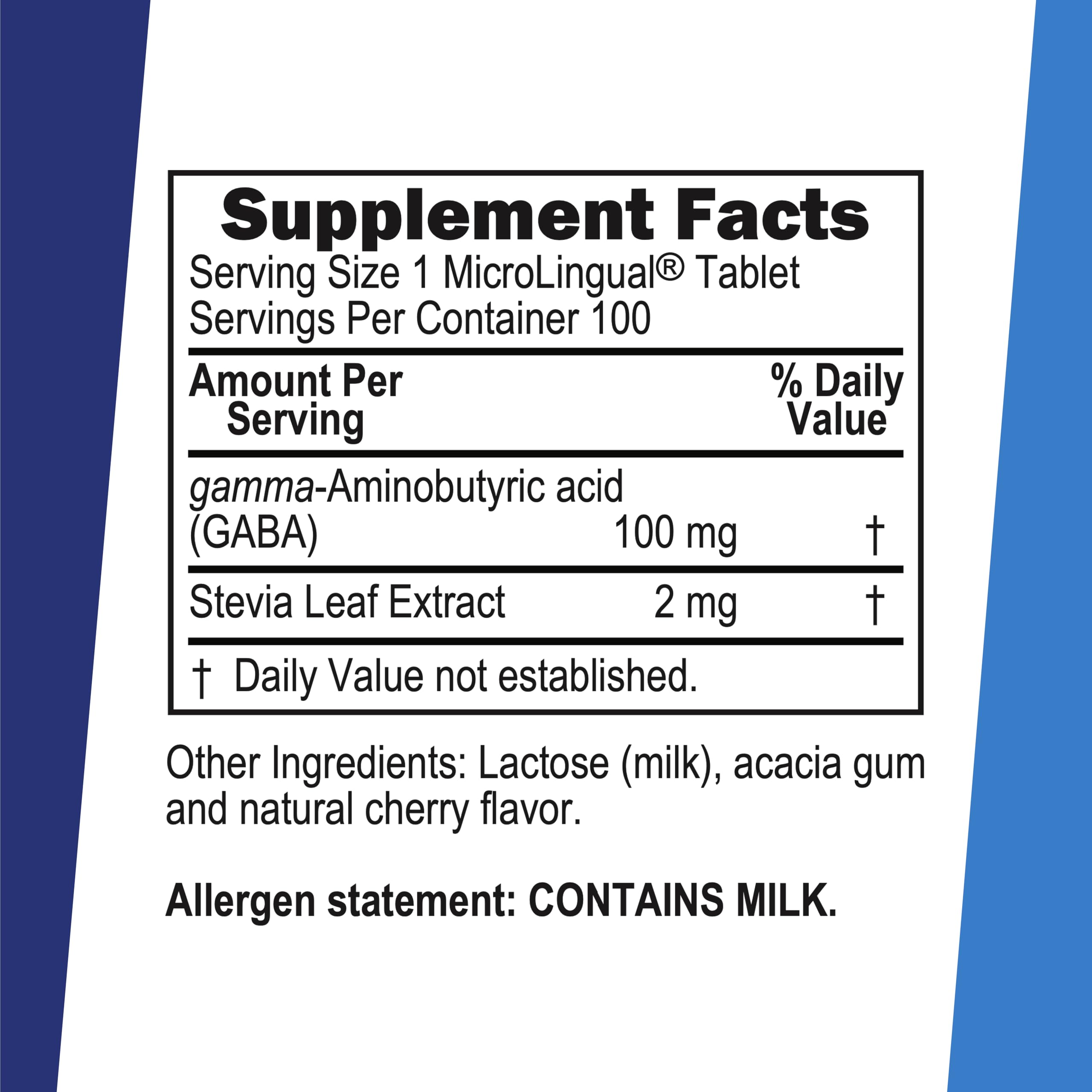 Close-up of Superior Source GABA bottle label highlighting brain and nervous system support