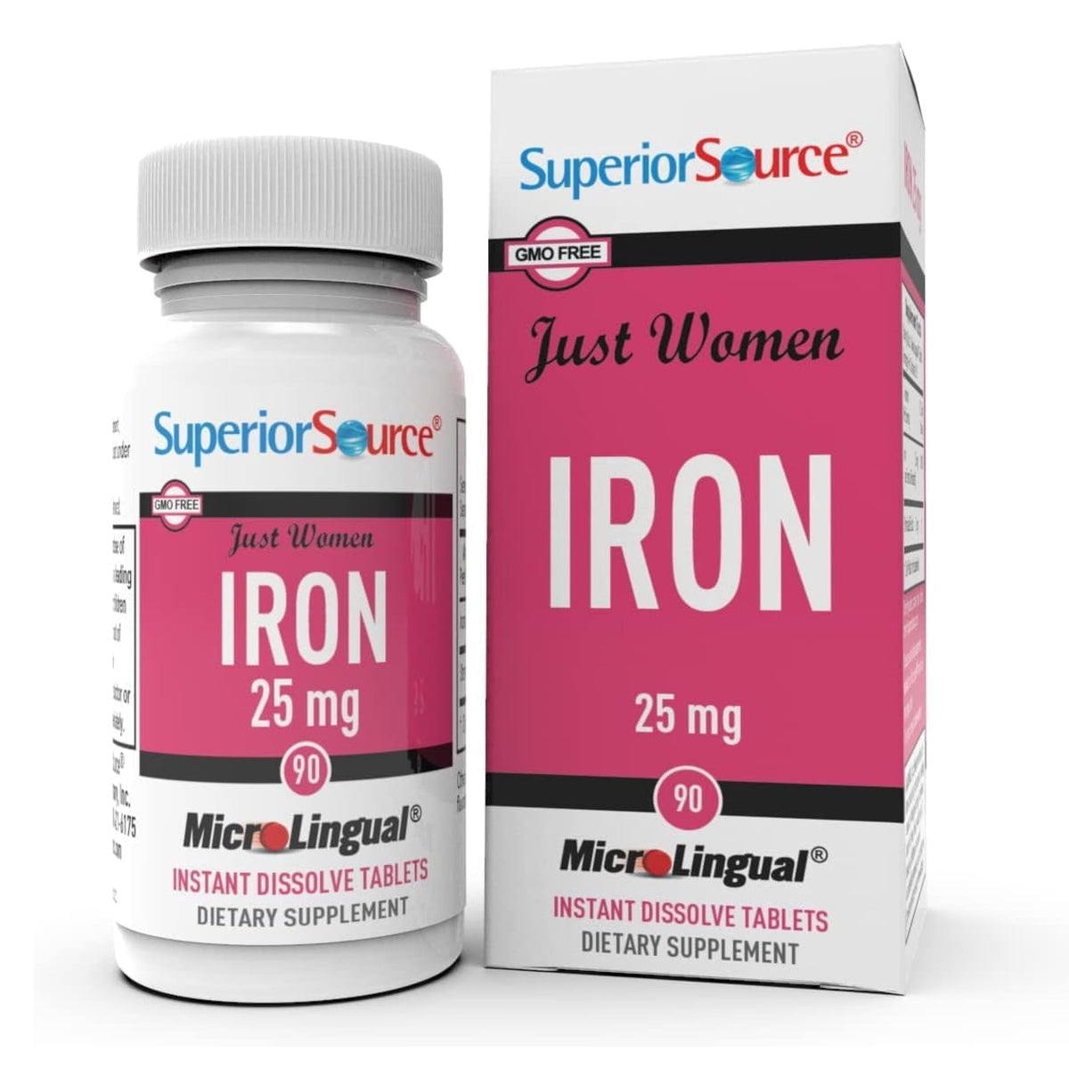 Superior Source Just Women Iron 25 mg bottle for daily iron support.