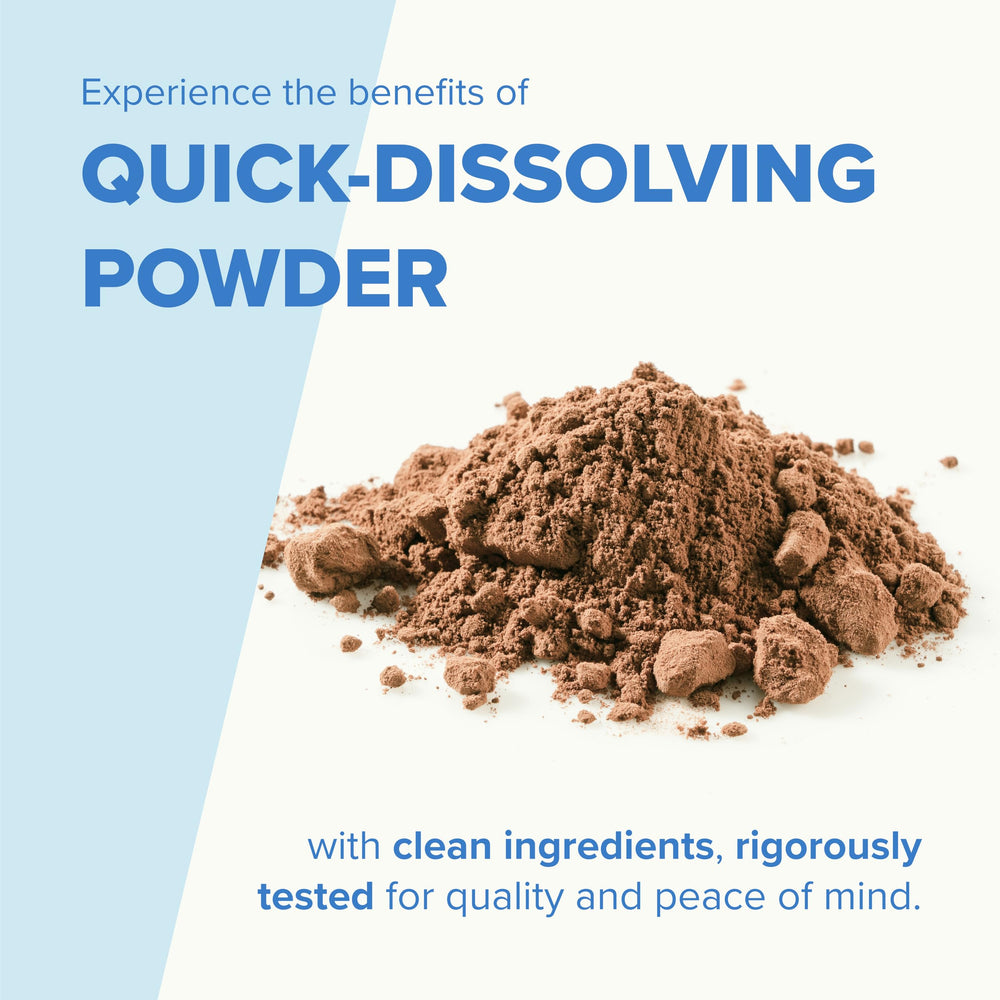 Superior Source Keto Collagen chocolate powder stirred into coffee for a keto-friendly energy boost.