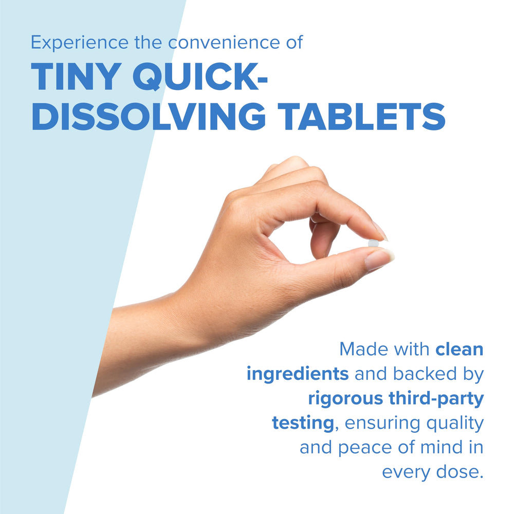 Superior Source Kids D3 microLingual bottle closeup shows easy-to-ingest tablets