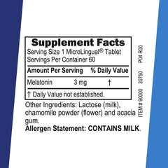 Melatonina 3 mg de Superior Source, dosis sublingual para absorción rápida