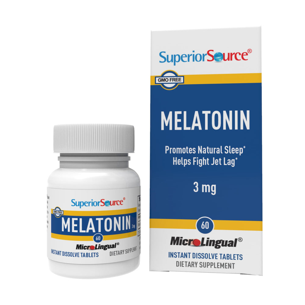 Superior Source Melatonina 3 mg, tabletas dispersables para apoyo al sueño