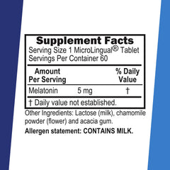Melatonina de Superior Source con manzanilla, tableta disoluble para relajación antes de dormir.