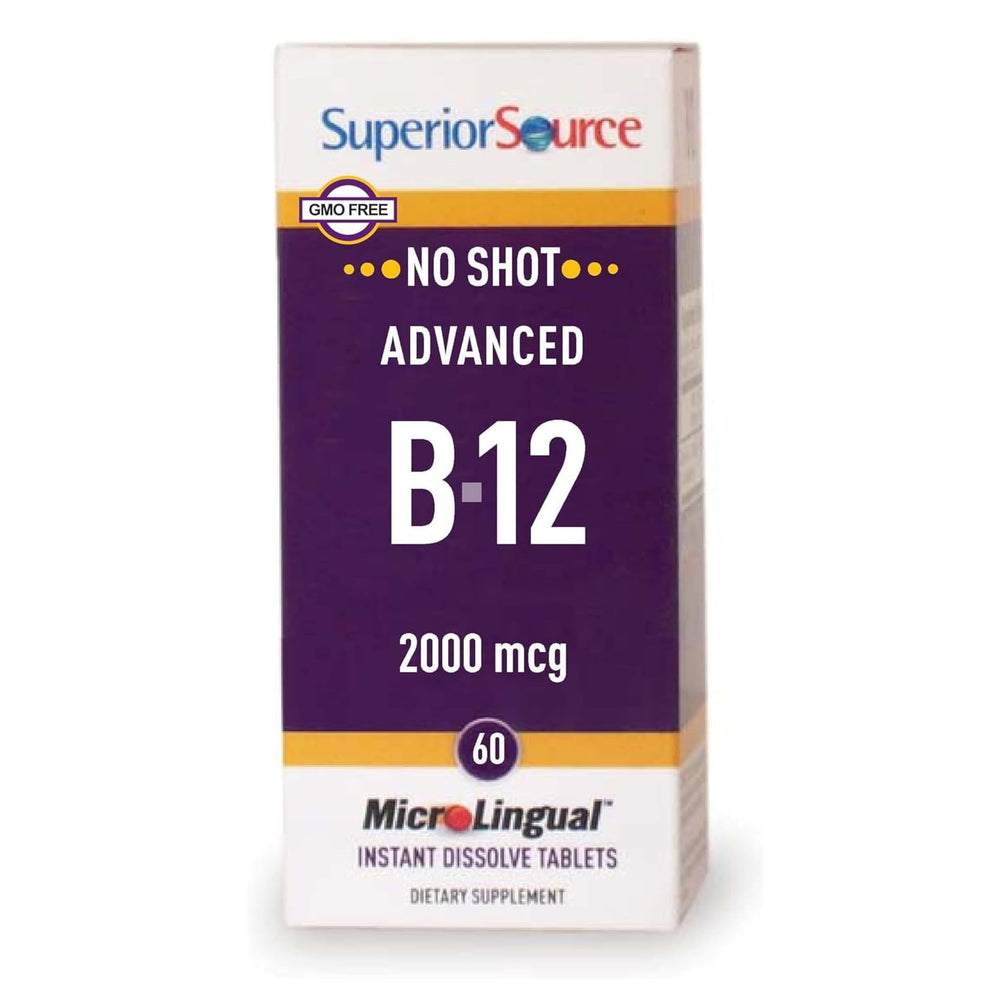 Superior Source NO SHOT B-12 bottle for daily wellness.
