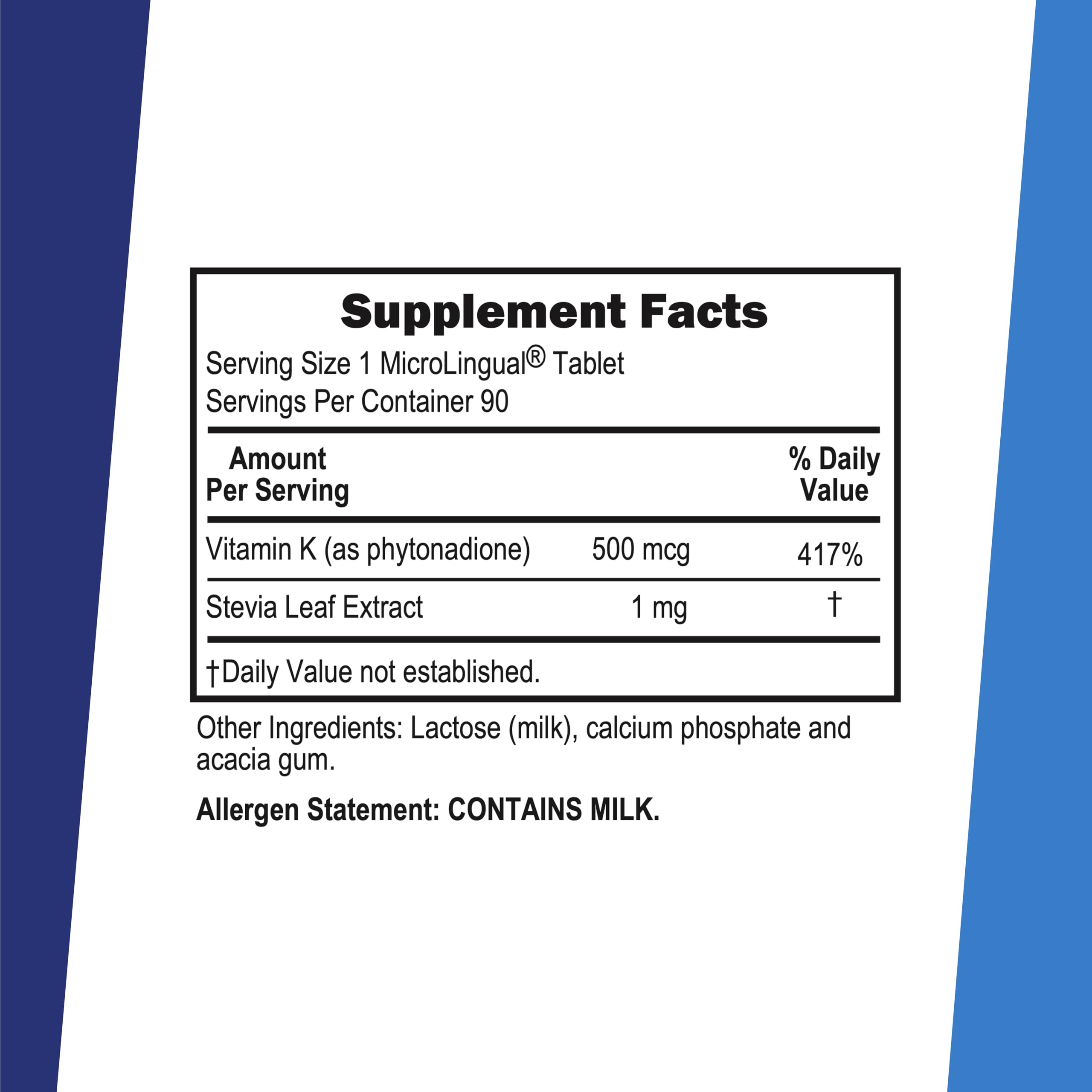 Box and bottle of Superior Source Vitamin K1 500 mcg highlighting packaging