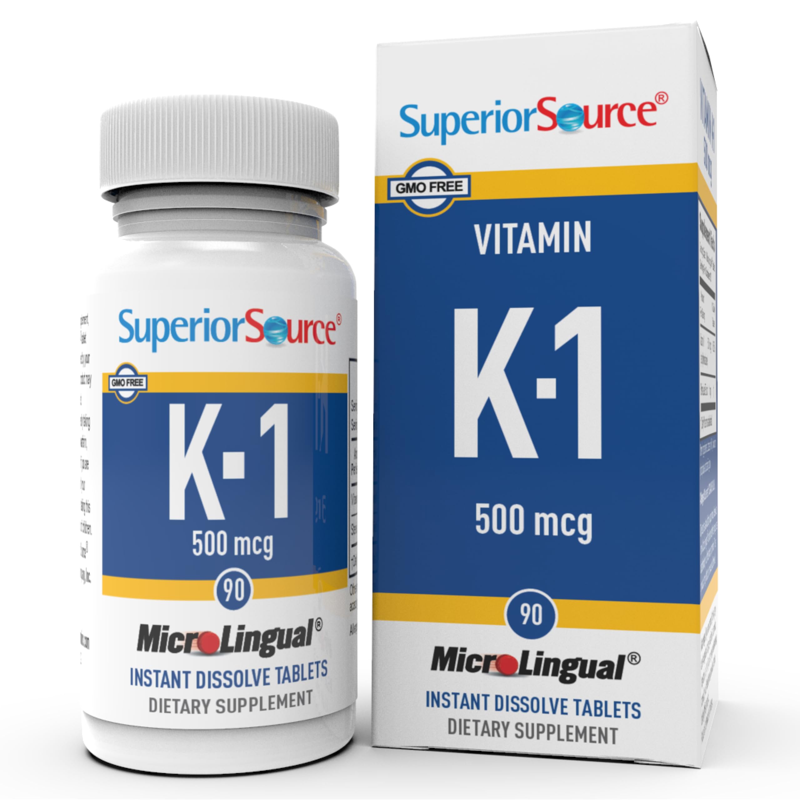 Superior Source Vitamin K1 500 mcg dissolving tablet under the tongue for quick dosing